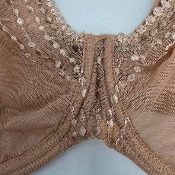 Elomi MATILDA 8900 Bra 38I Beige Side Support T-Strap Hook Full Coverage Sheer - Picture 3 of 14
